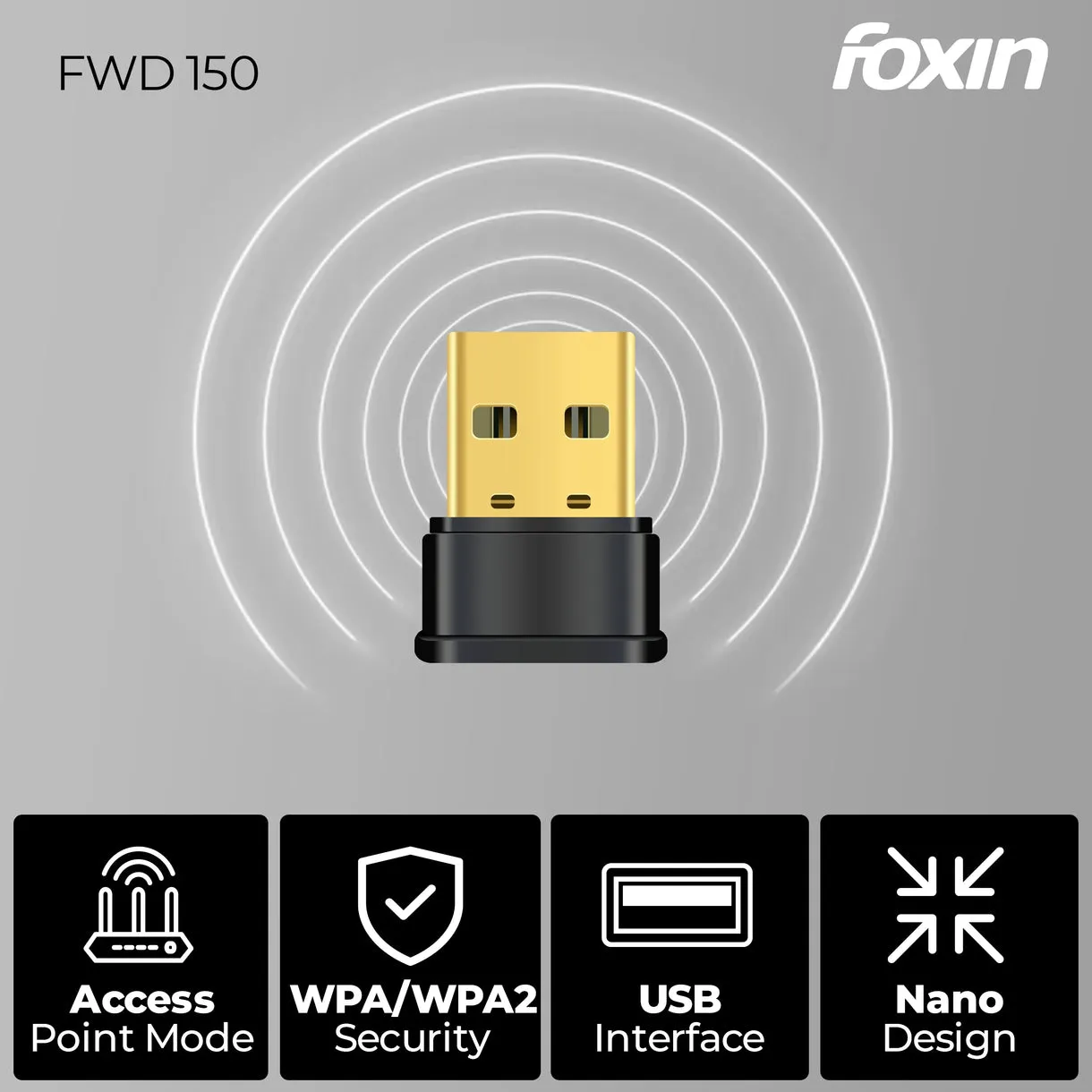 Foxin USB WiFi Adapter 150Mbps (FWD 150) view 4